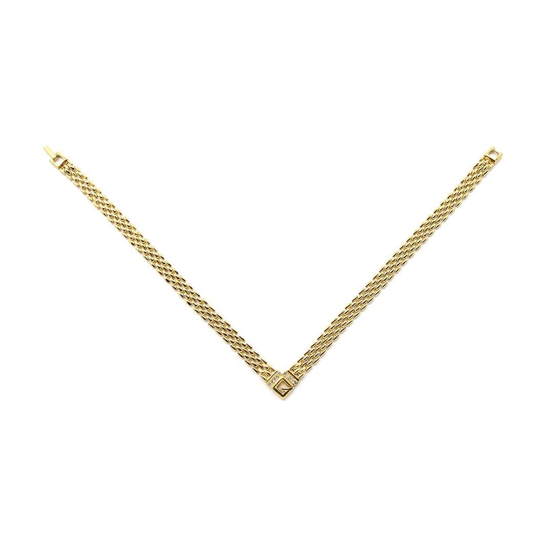 Gold Vintage Givenchy Choker W/ Crystal Accents RSTKD Vintage