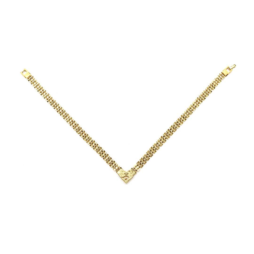 Gold Vintage Givenchy Choker W/ Crystal Accents RSTKD Vintage