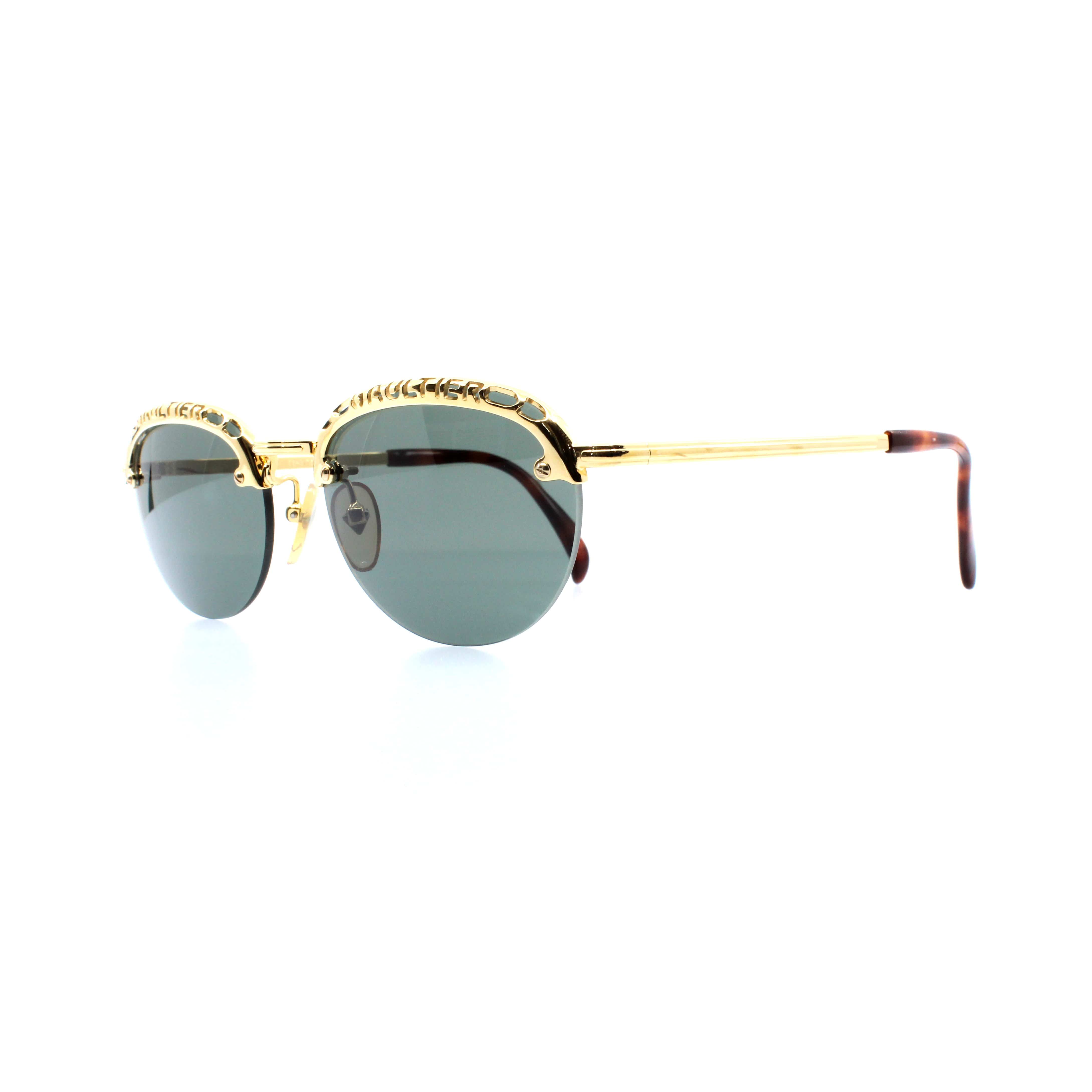 Gold Vintage Jean Paul Gaultier 56-3175 Sunglasses