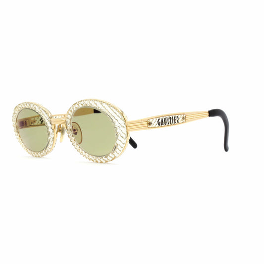 Gold Vintage Jean Paul Gaultier 56-5201 Sunglasses RSTKD Vintage