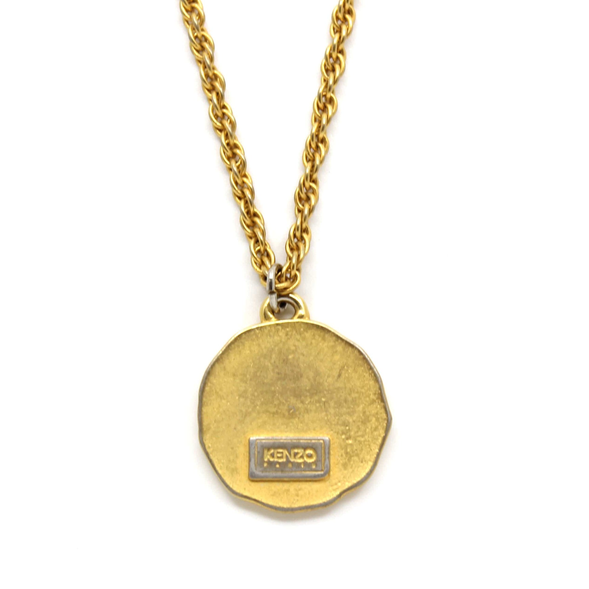 Gold Vintage Kenzo Coin Necklace RSTKD Vintage