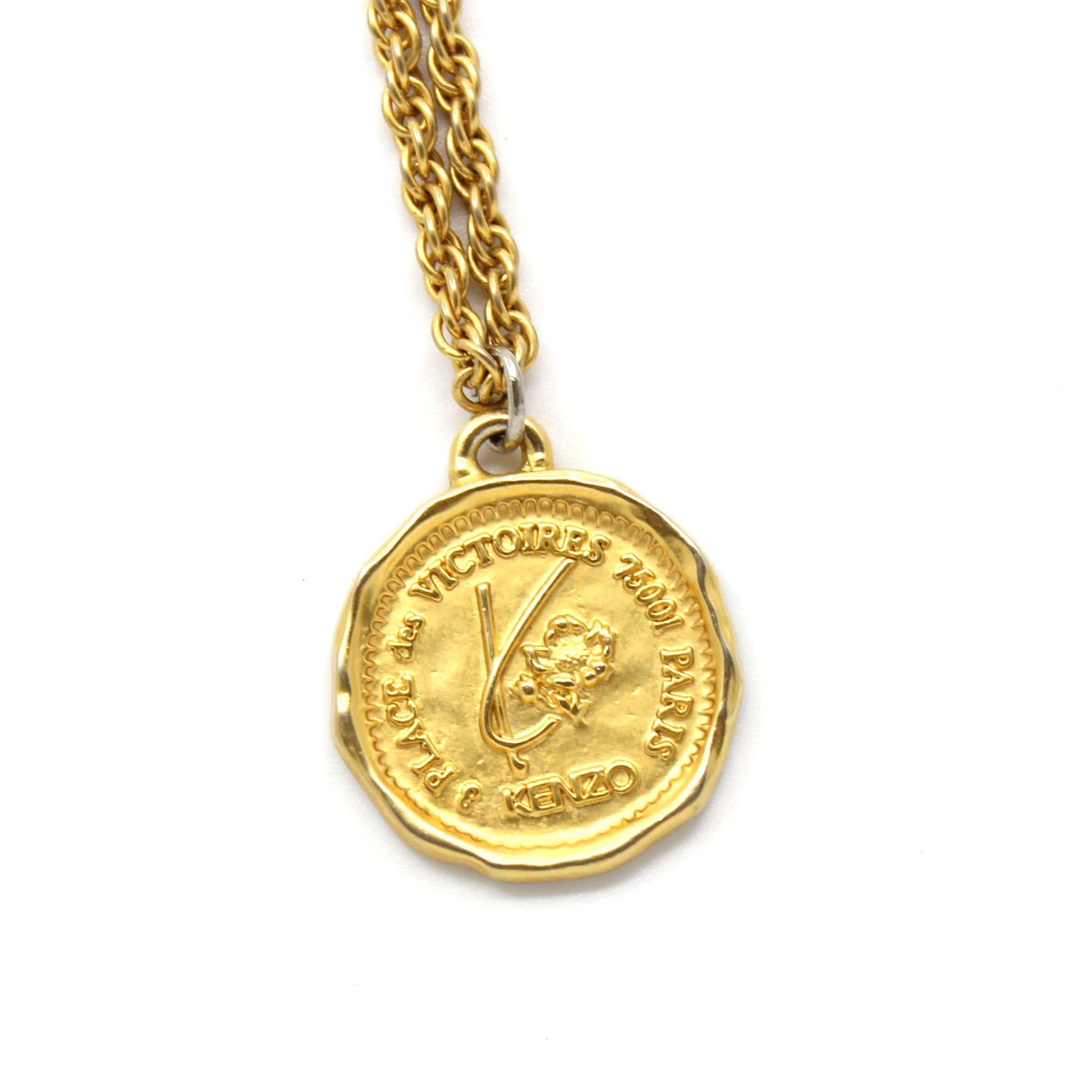Gold Vintage Kenzo Coin Necklace RSTKD Vintage