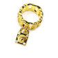 Gold Vintage Versace Medusa Head and Greek Key Padlock Ring with Crystal Accents RSTKD Vintage