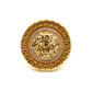 Gold Vintage Versace Mother Of Pearl Medusa Head Adjustable Ring RSTKD Vintage