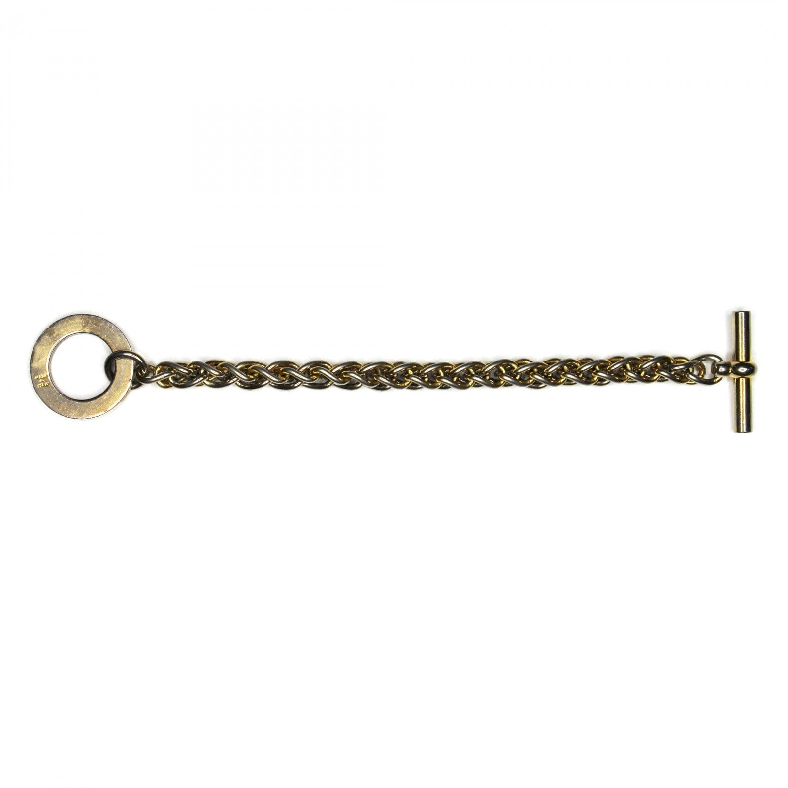 Heavy Gold Celine Paris Toggle Clasp Logo Bracelet RSTKD Vintage