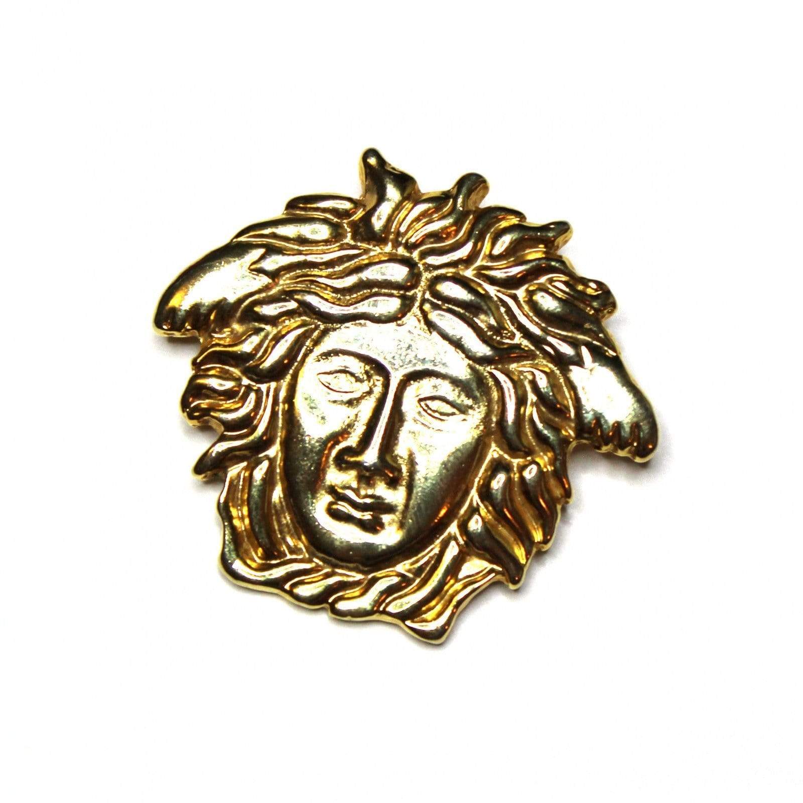 Large Gold Vintage Gianni Versace Medusa Head Pin