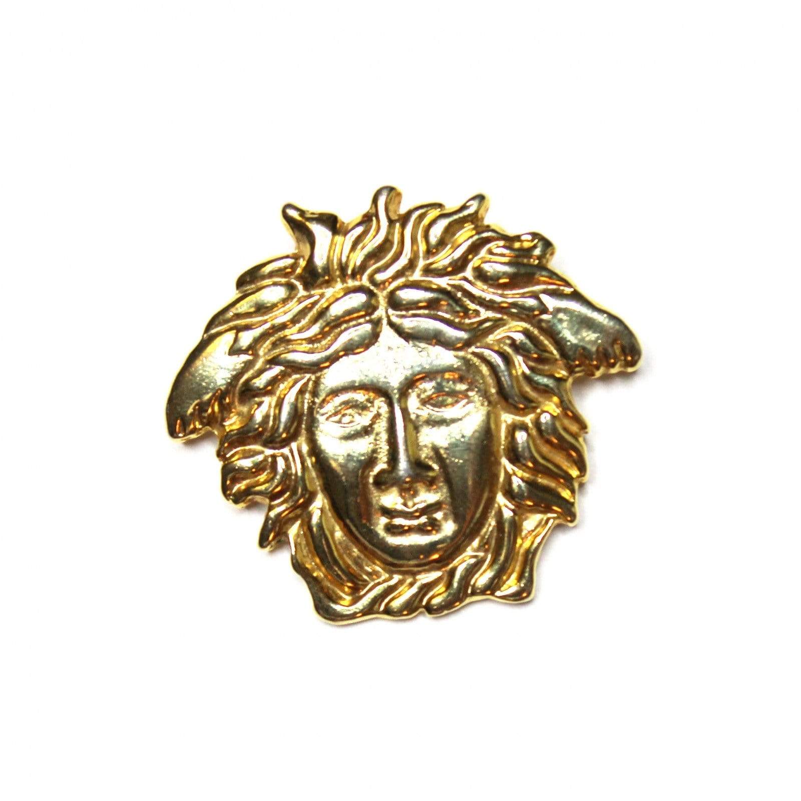 Large Gold Vintage Gianni Versace Medusa Head Pin RSTKD Vintage