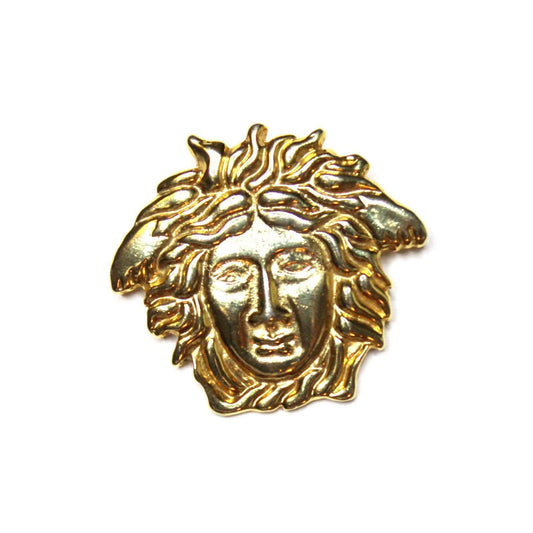 Large Gold Vintage Gianni Versace Medusa Head Pin RSTKD Vintage