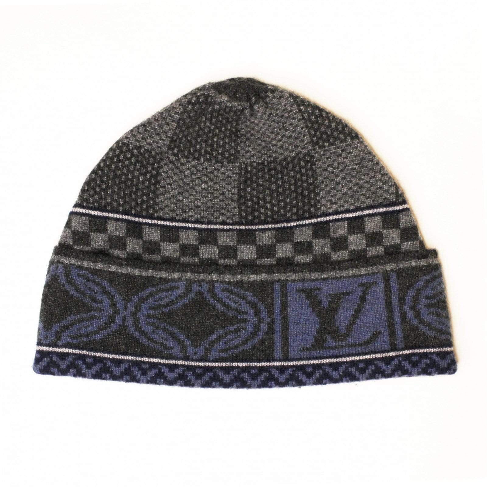 Louis Vuitton Bonnet Ski Damier Bleu Beanie RSTKD Vintage