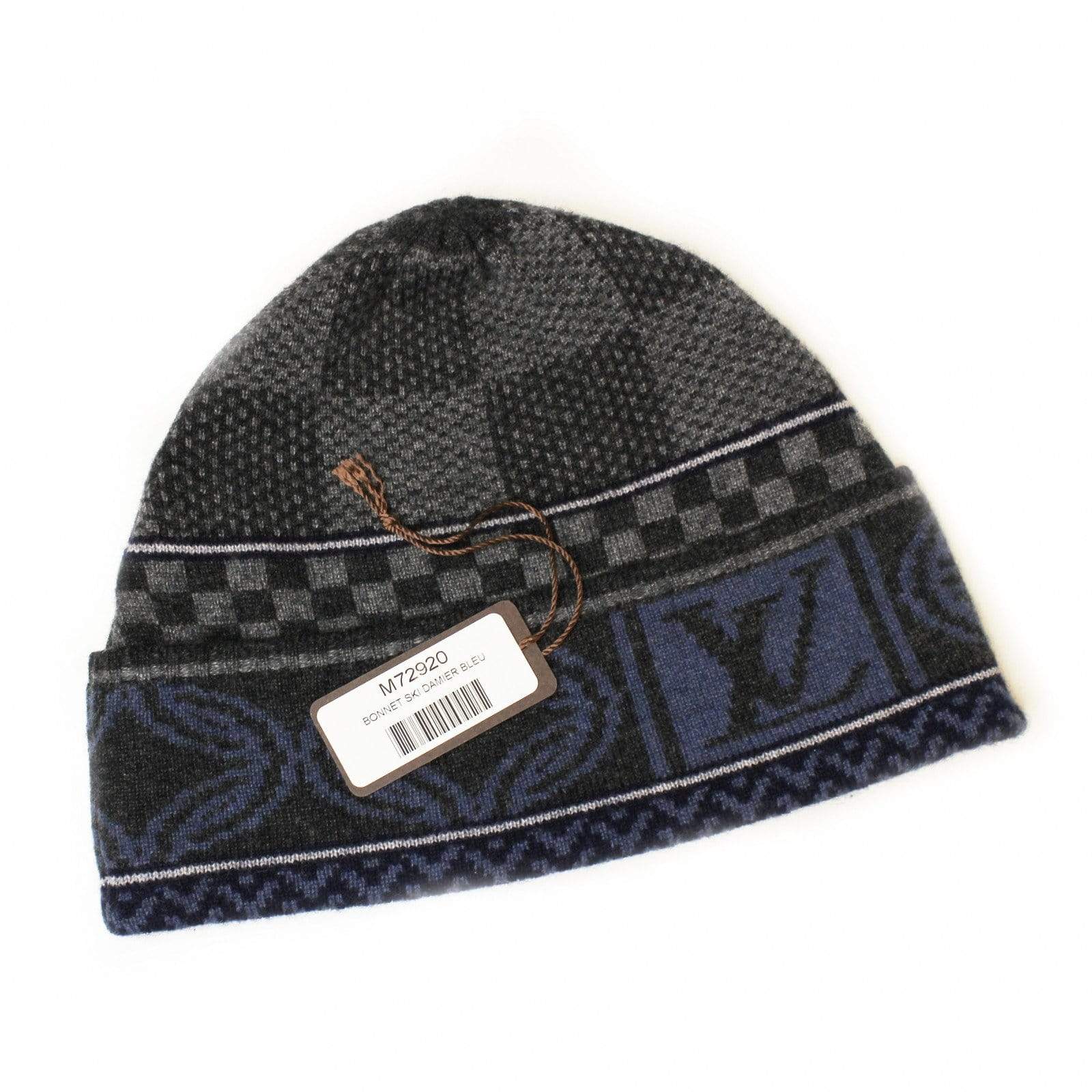 Louis Vuitton Bonnet Ski Damier Bleu Beanie RSTKD Vintage