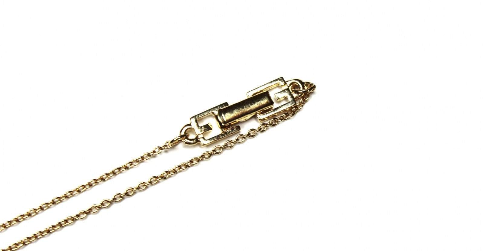 Micro Gold Givenchy G Pendent Necklace RSTKD Vintage