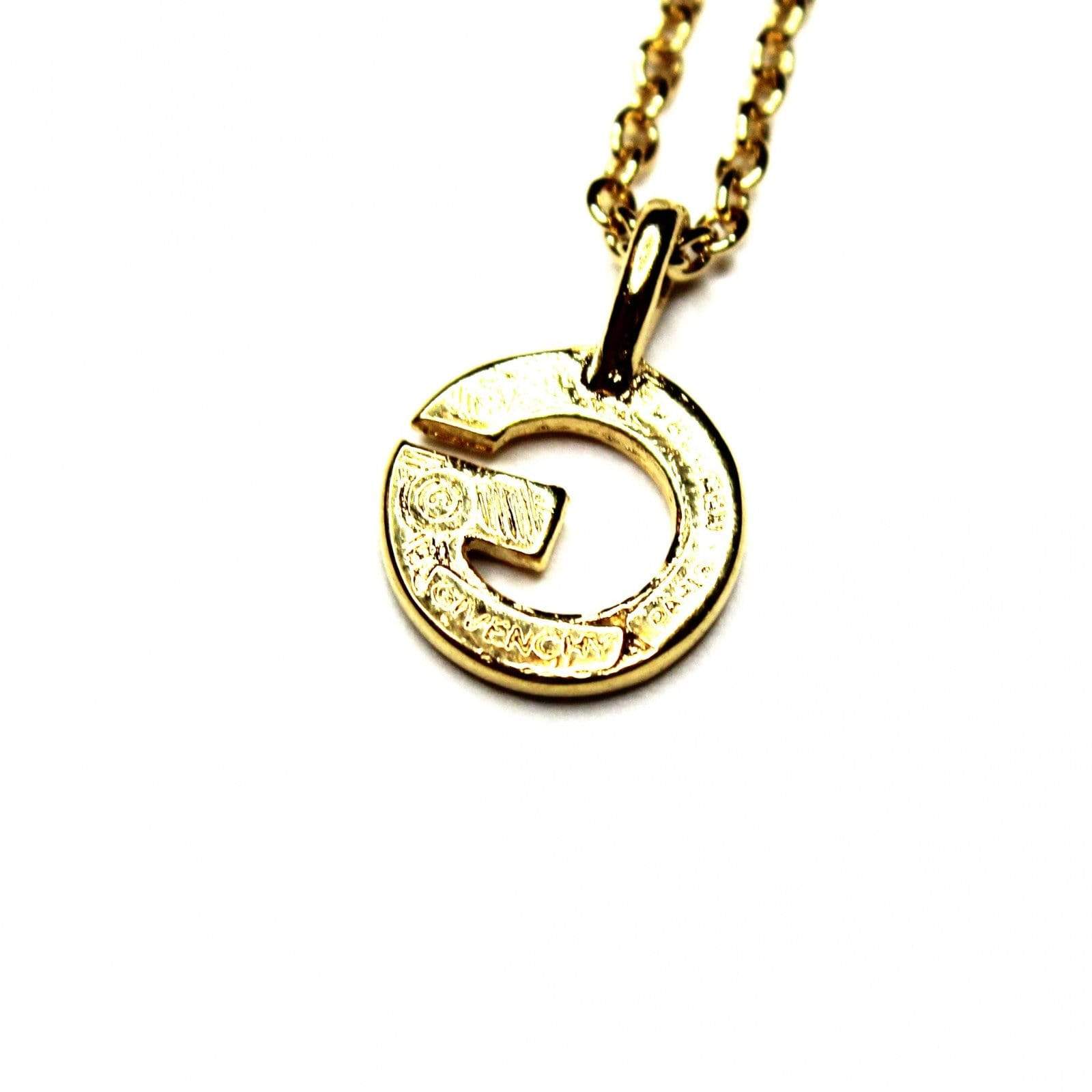 Micro Gold Givenchy G Pendent Necklace RSTKD Vintage