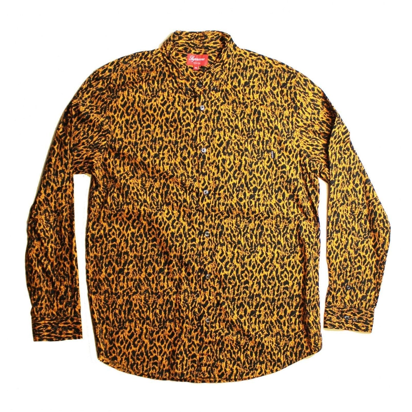 Orange Leopard Print Supreme Dress Shirt RSTKD Vintage
