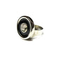 Silver and Black Enamel Gianni Versace Medusa Head Ring RSTKD Vintage