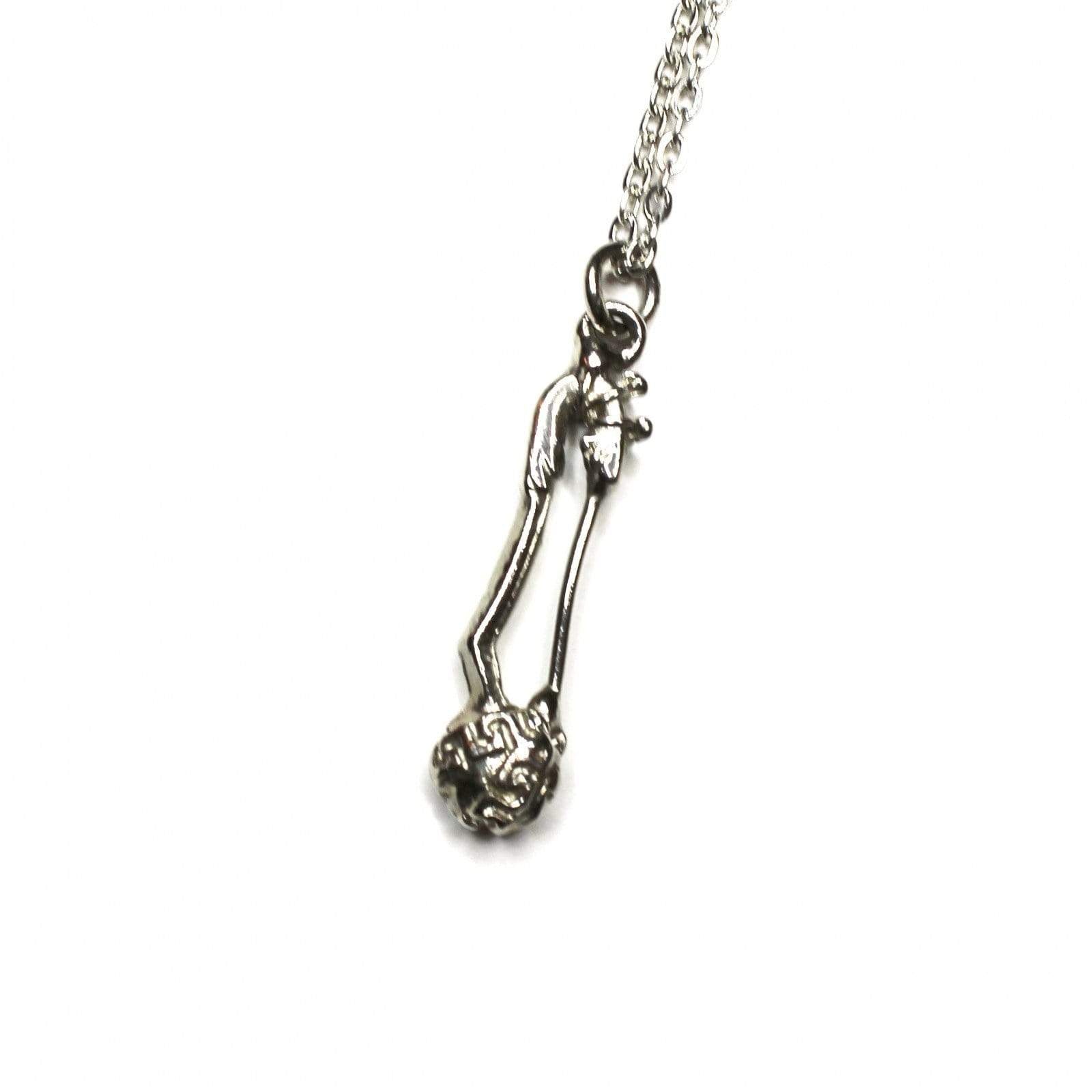Silver Gianni Versace Heart and Greek Key Pin Chain RSTKD Vintage