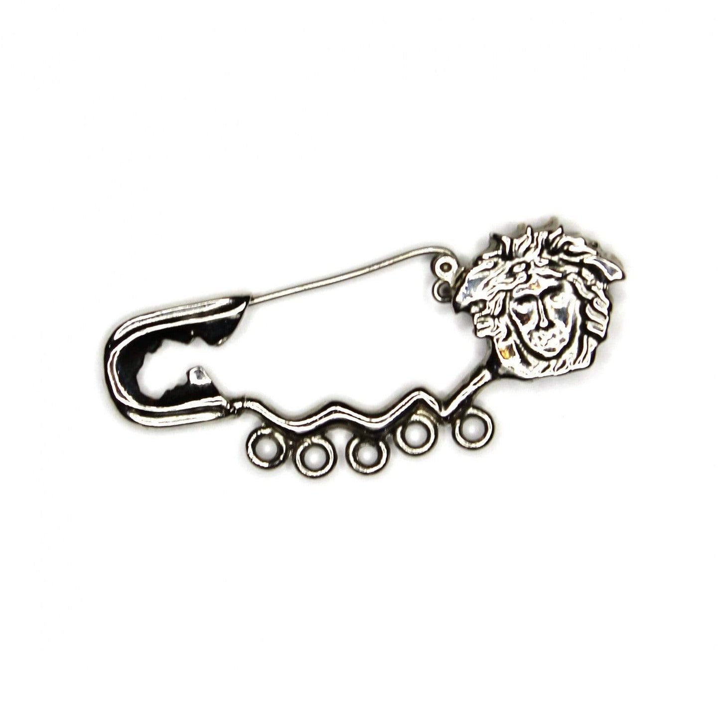 Silver Gianni Versace Medusa Head Pin RSTKD Vintage