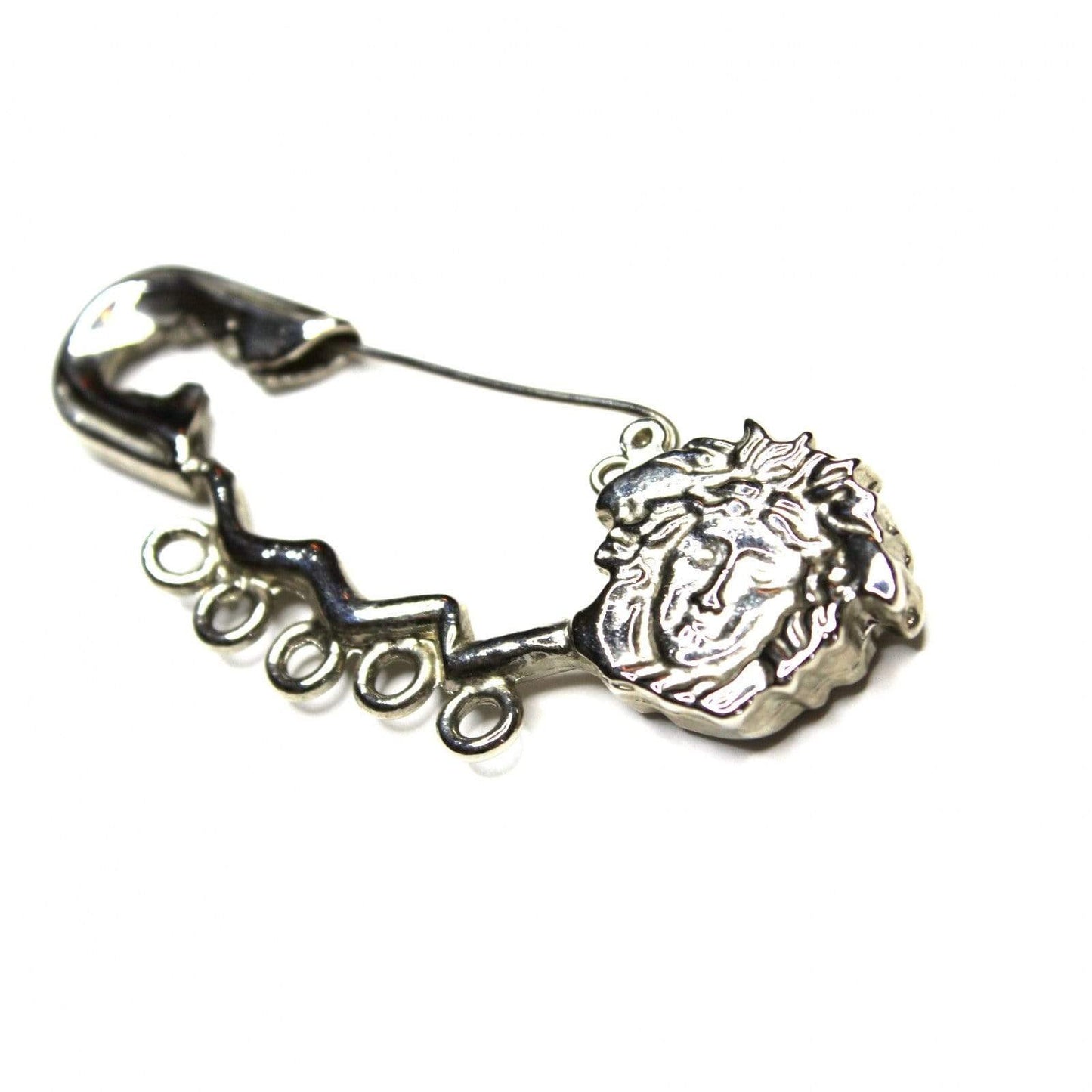 Silver Gianni Versace Medusa Head Pin RSTKD Vintage