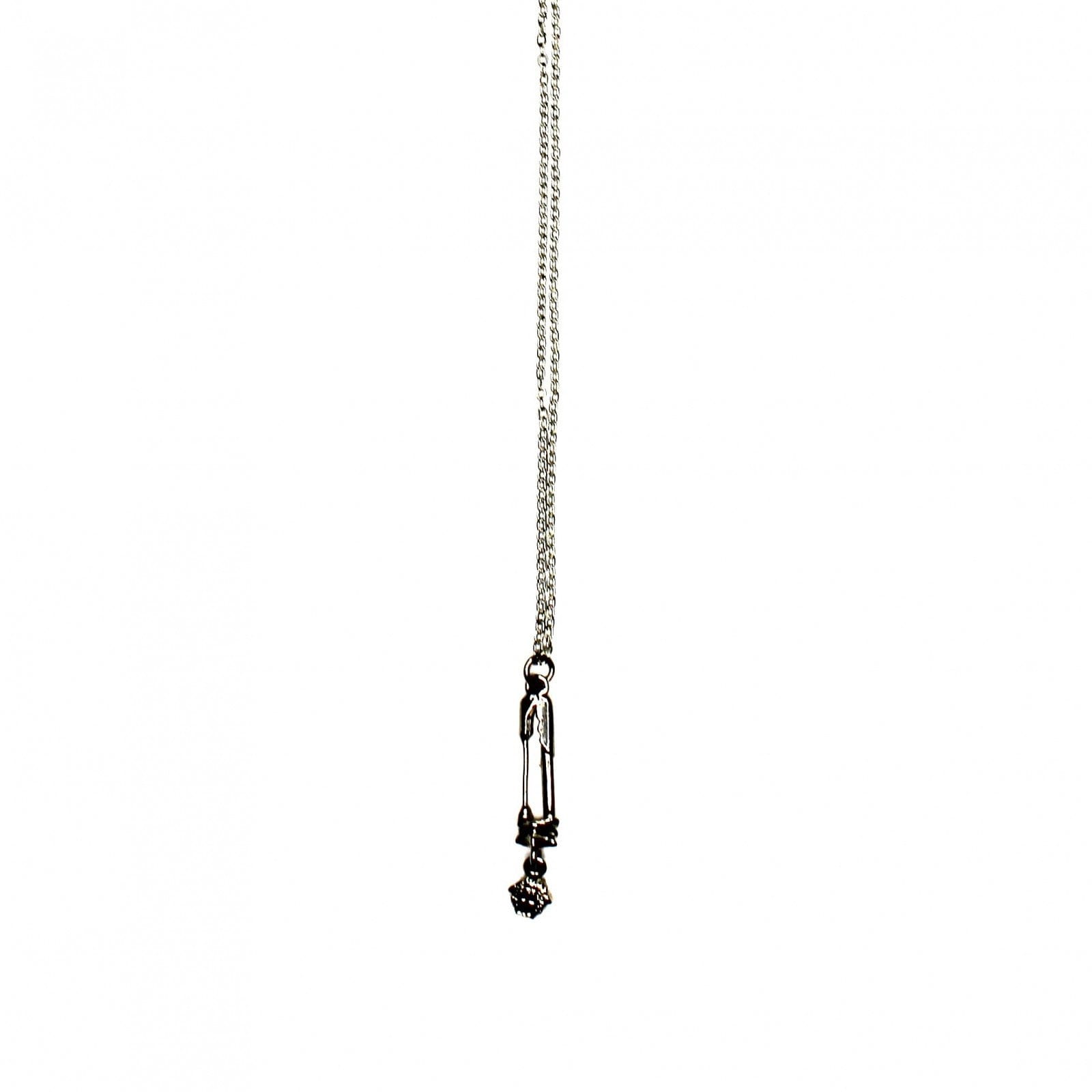 Silver Gianni Versace Pin Chain with Hanging Medusa Head Accent RSTKD Vintage