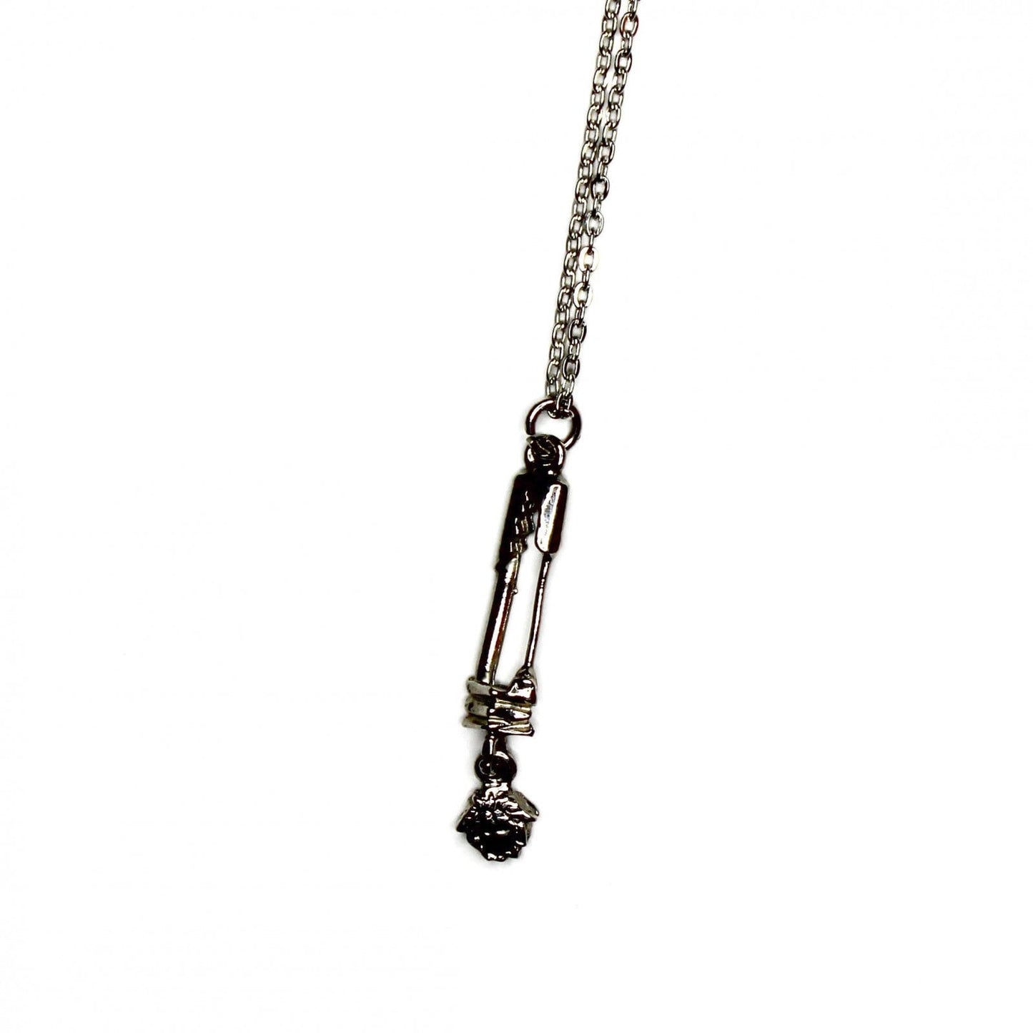 Silver Gianni Versace Pin Chain with Hanging Medusa Head Accent RSTKD Vintage