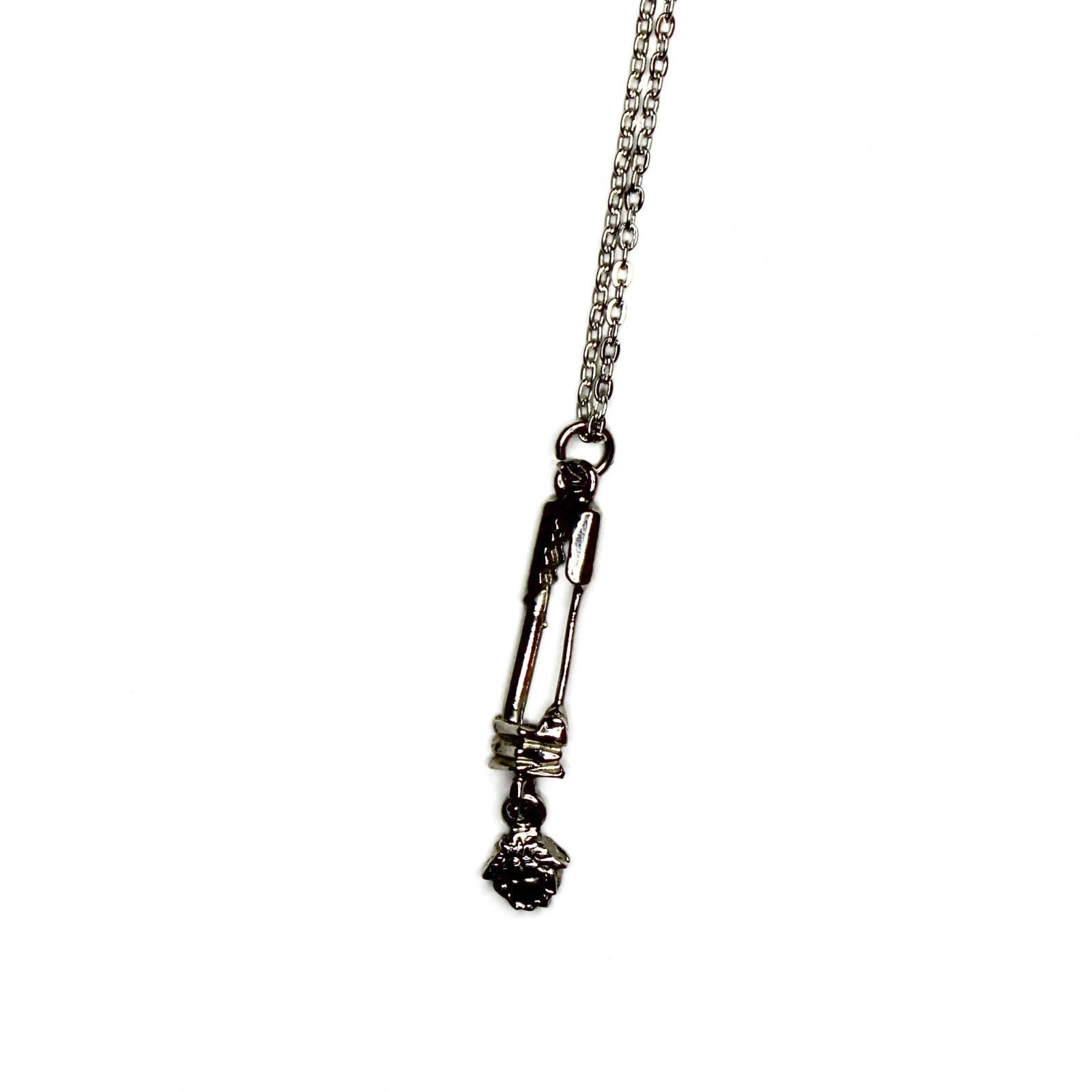 Silver Gianni Versace Pin Chain with Hanging Medusa Head Accent RSTKD Vintage