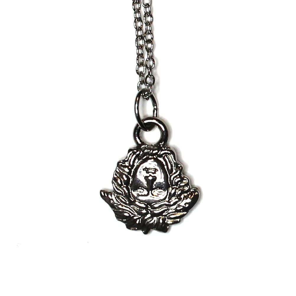 Silver Gianni Versace Upside Down Medusa Head Pendant Chain RSTKD Vintage