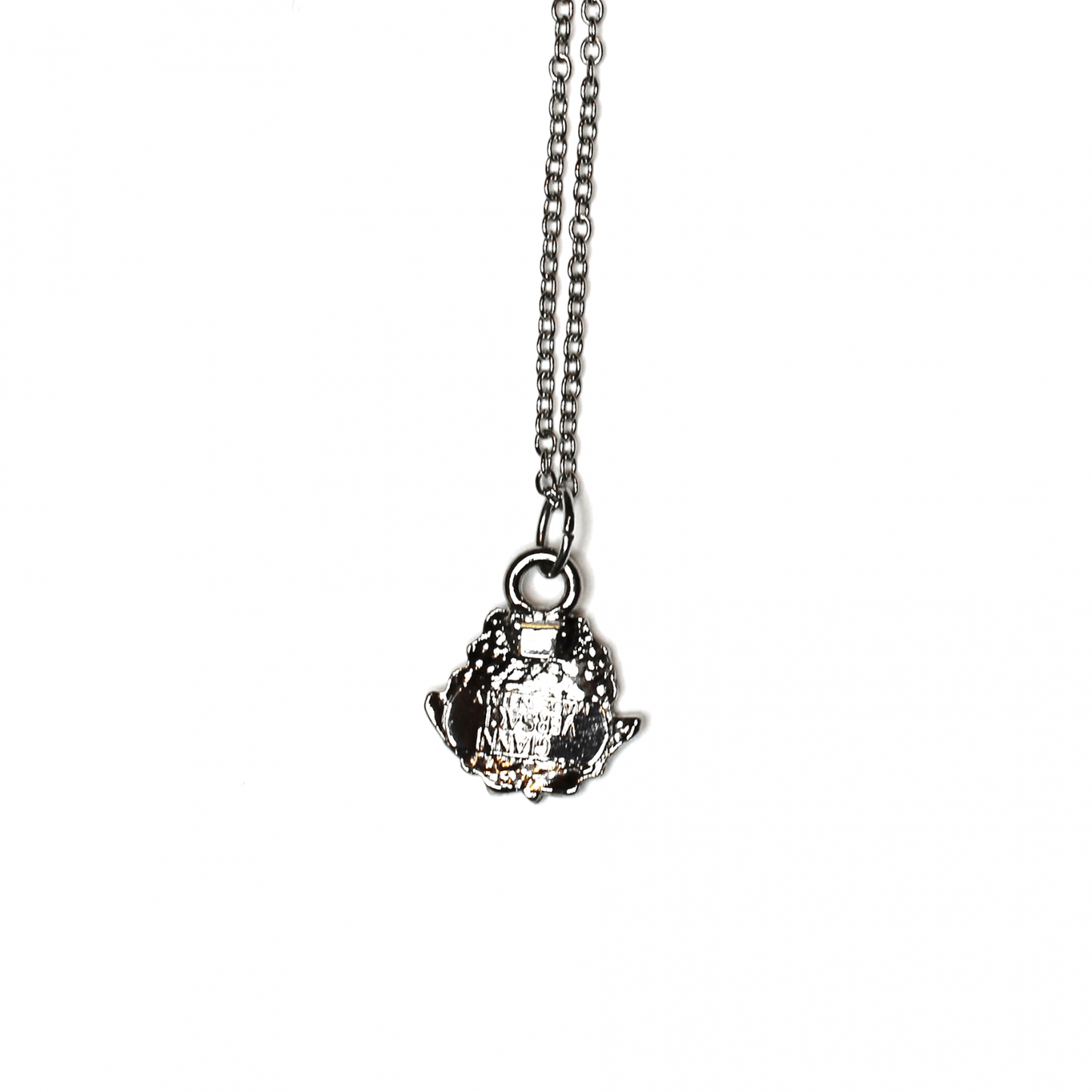 Silver Gianni Versace Upside Down Medusa Head Pendant Chain RSTKD Vintage