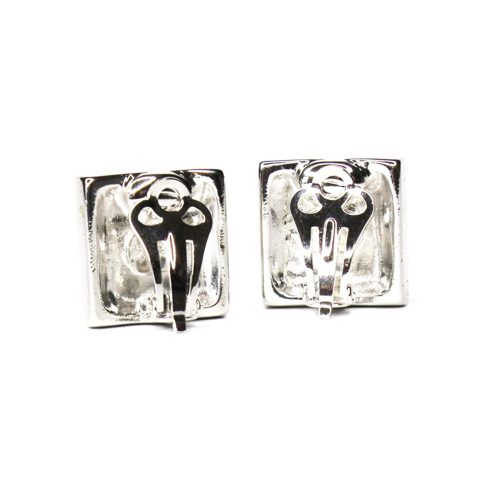 Silver/ Gold Vintage Versace Quilted Medusa Head Earrings RSTKD Vintage