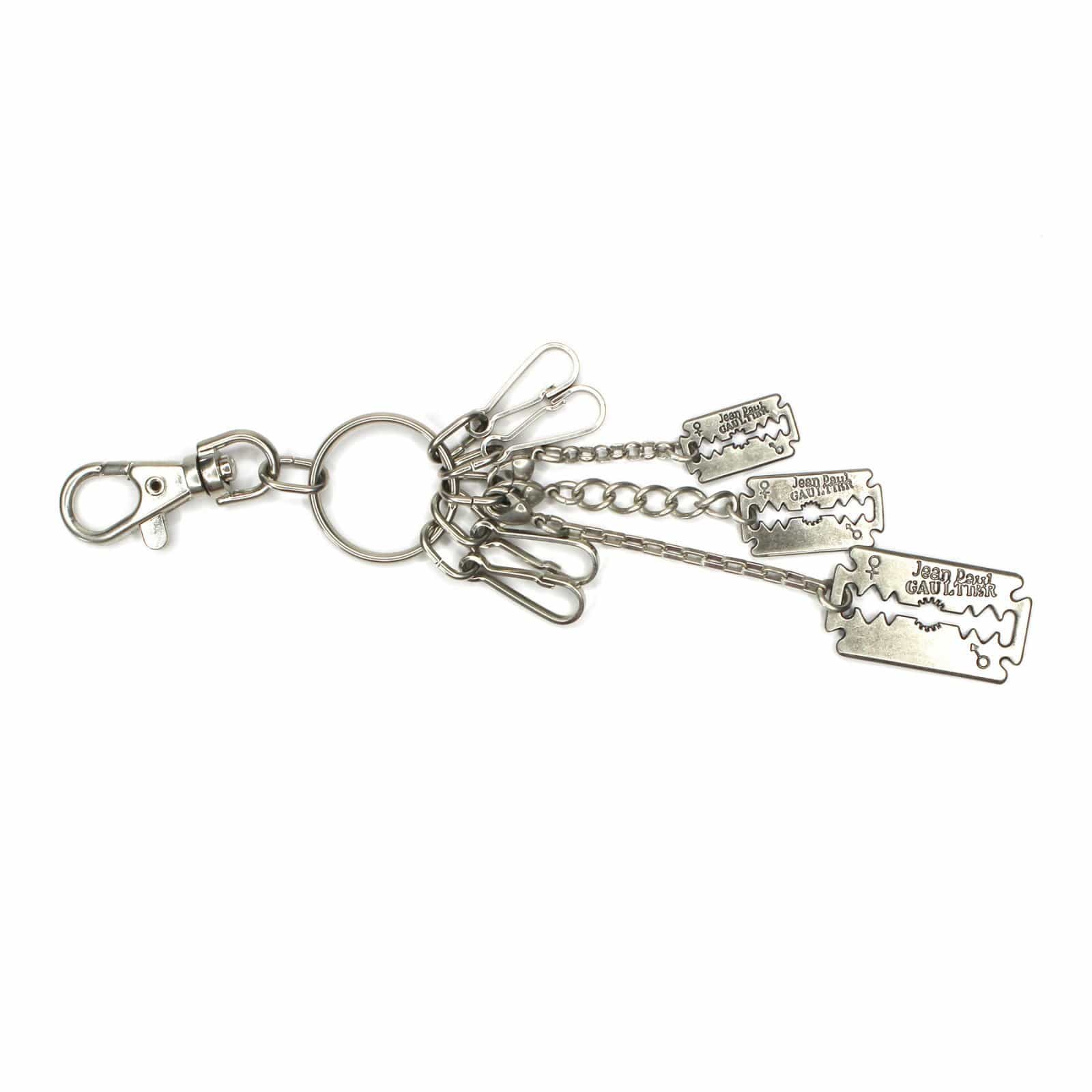 Silver Vintage Jean Paul Gaultier Razor Blade Pendant Keychain RSTKD Vintage