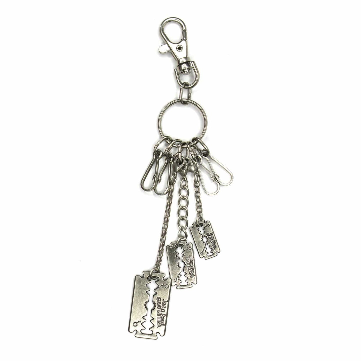 Silver Vintage Jean Paul Gaultier Razor Blade Pendant Keychain RSTKD Vintage