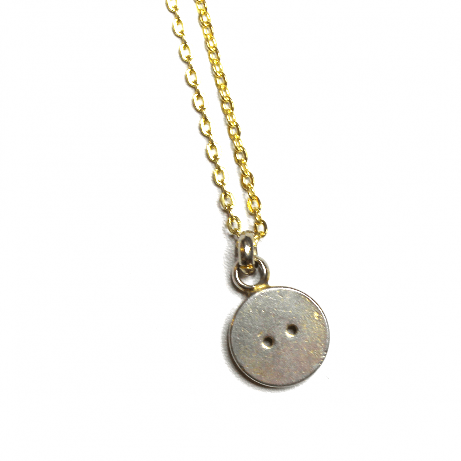 Small Gold/ Silver Celine Sport Button Two Tone Pendent Chain RSTKD Vintage