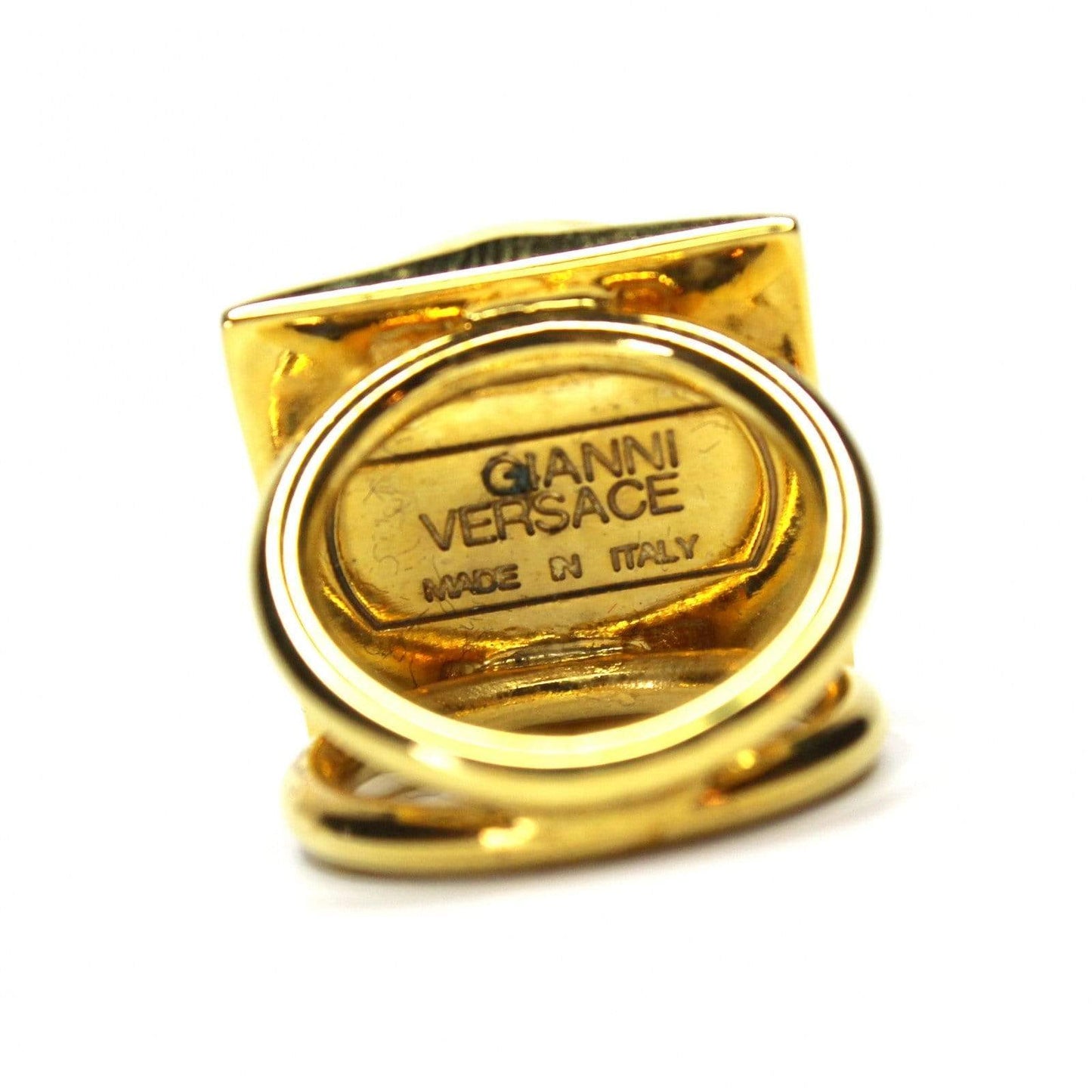 Square Gold Vintage Versace Medusa Head Ring RSTKD Vintage
