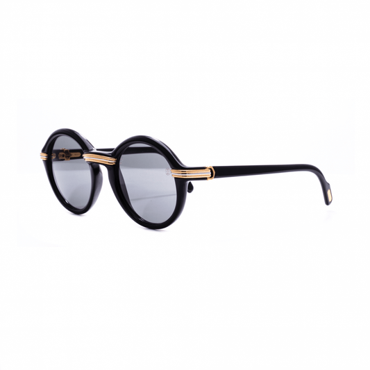 Vintage Cartier Cabriolet Black/ Gold Sunglasses RSTKD Vintage