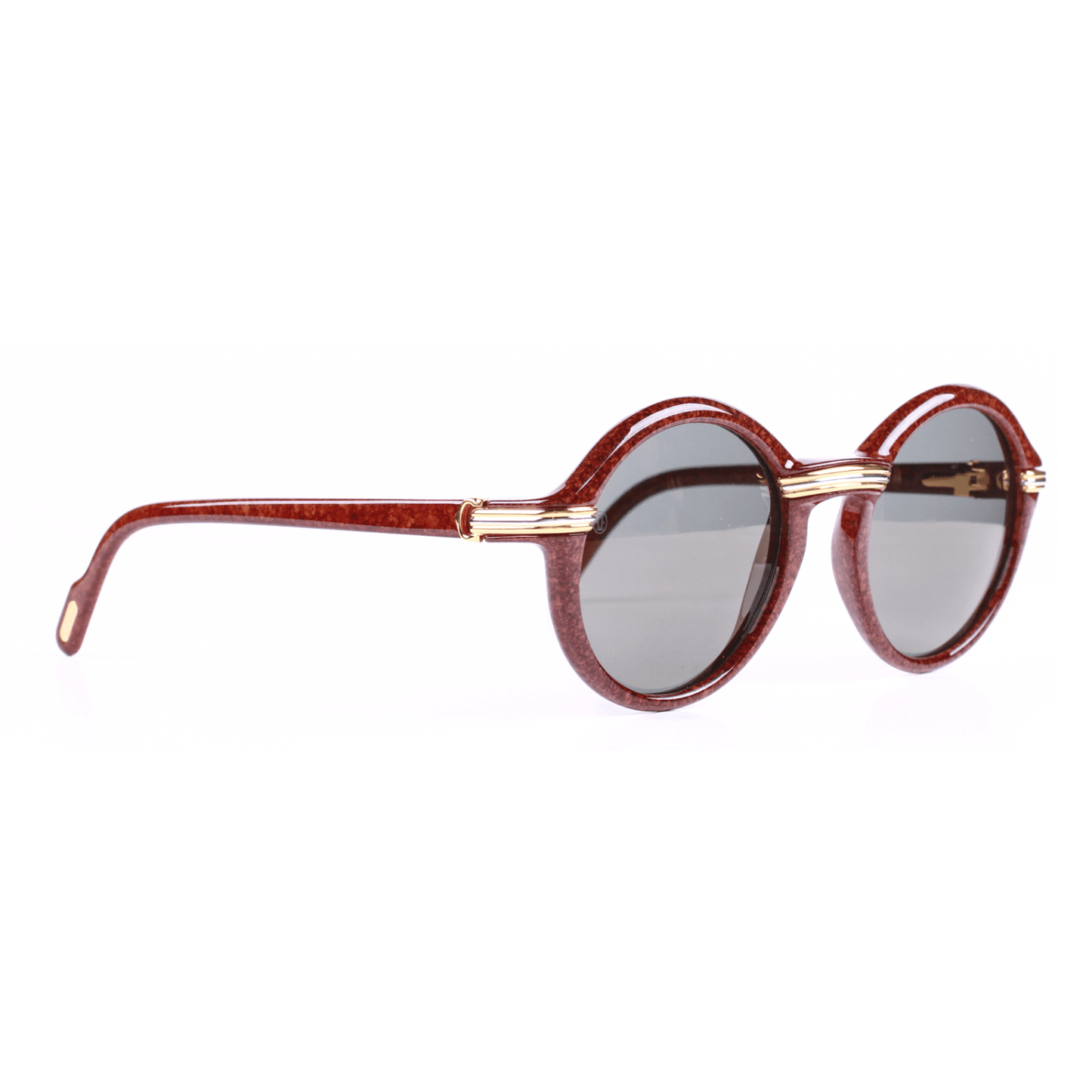 Vintage Cartier Cabriolet Brown/ Gold Sunglasses RSTKD Vintage