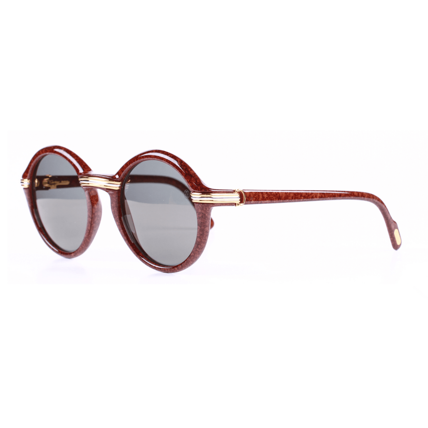 Vintage Cartier Cabriolet Brown/ Gold Sunglasses RSTKD Vintage