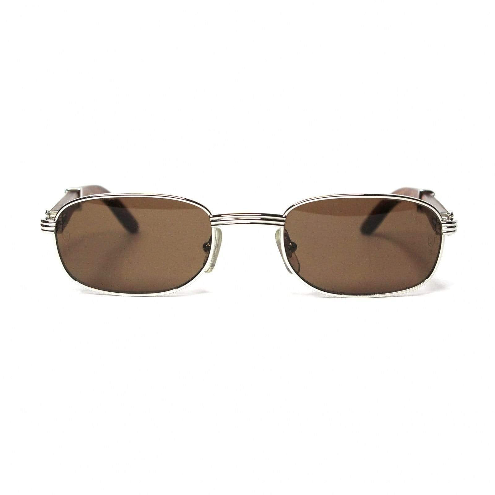 Vintage Cartier Palisander Rosewood Breteuil Platinum Sunglasses RSTKD Vintage