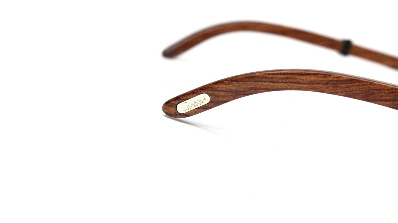 Vintage Cartier Palisander Rosewood Breteuil Platinum Sunglasses RSTKD Vintage