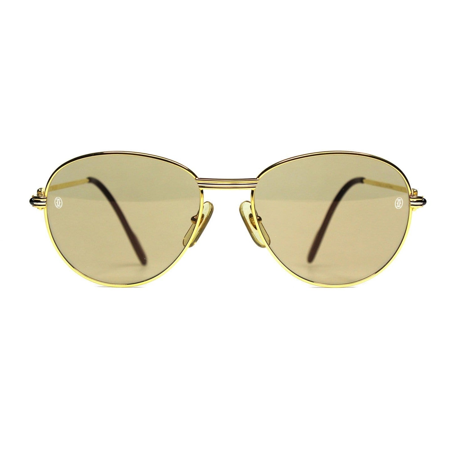 Vintage Cartier S Sapphire Gold Sunglasses RSTKD Vintage