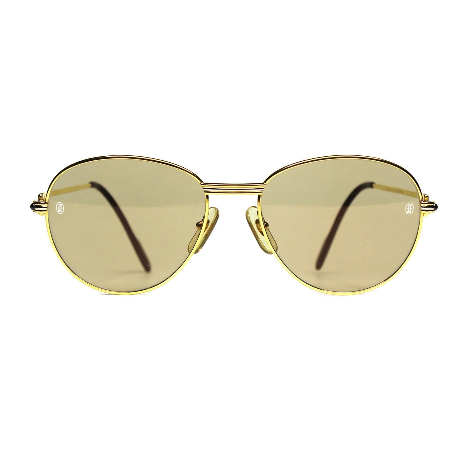 Vintage Cartier S Sapphire Gold Sunglasses RSTKD Vintage