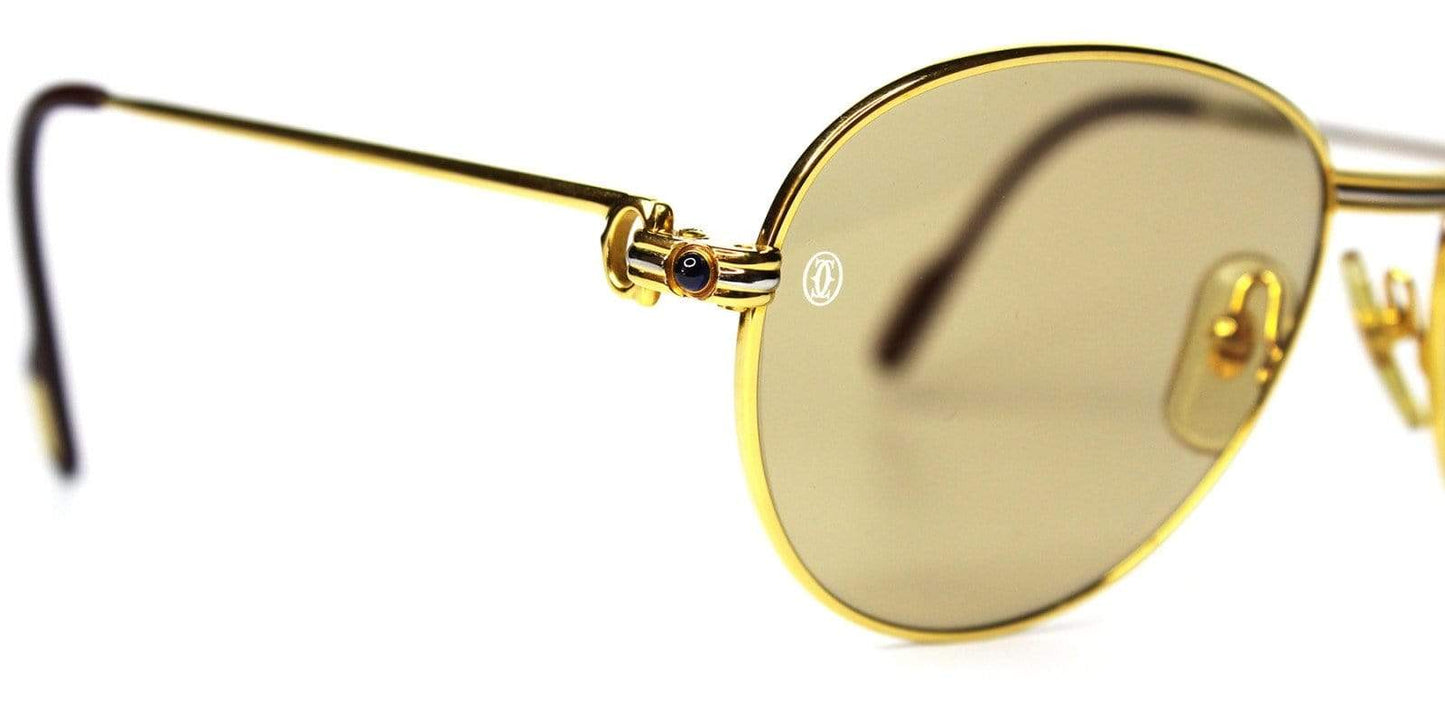 Vintage Cartier S Sapphire Gold Sunglasses RSTKD Vintage