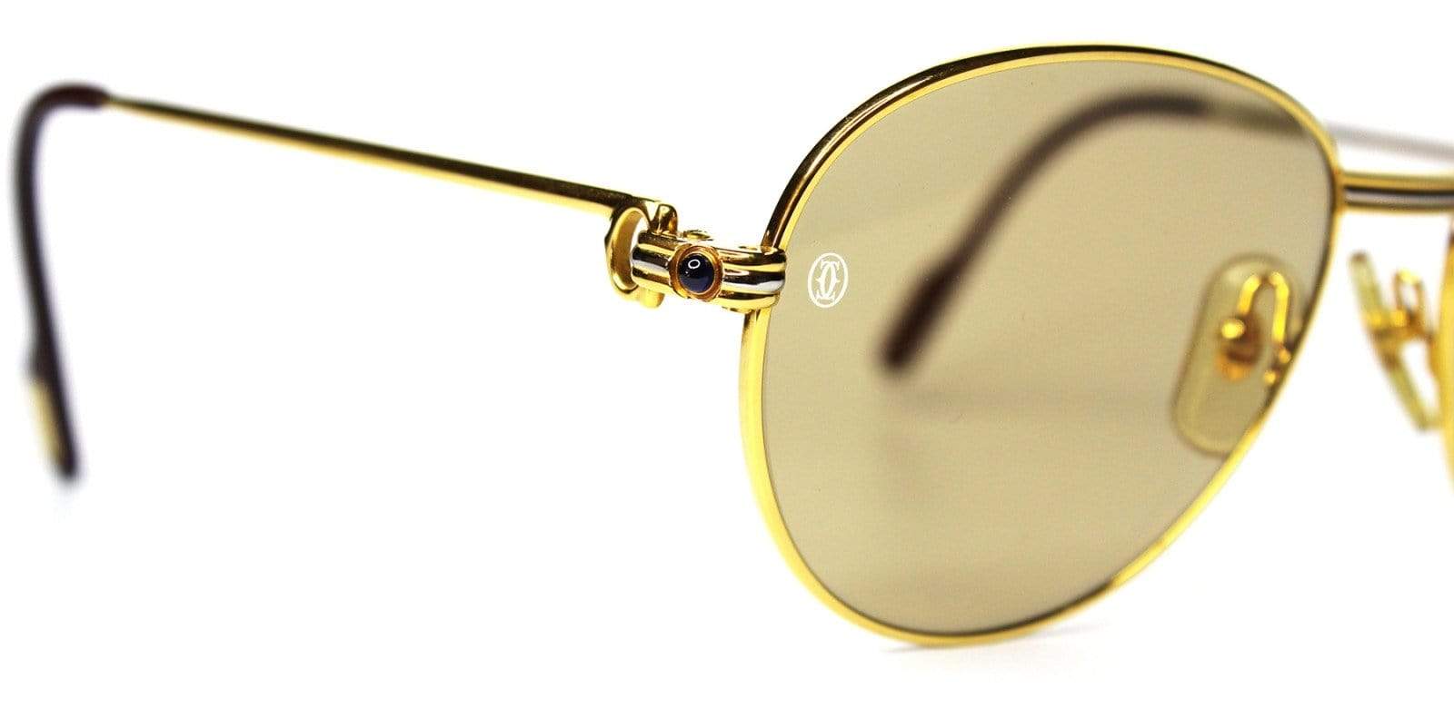 Vintage Cartier S Sapphire Gold Sunglasses RSTKD Vintage
