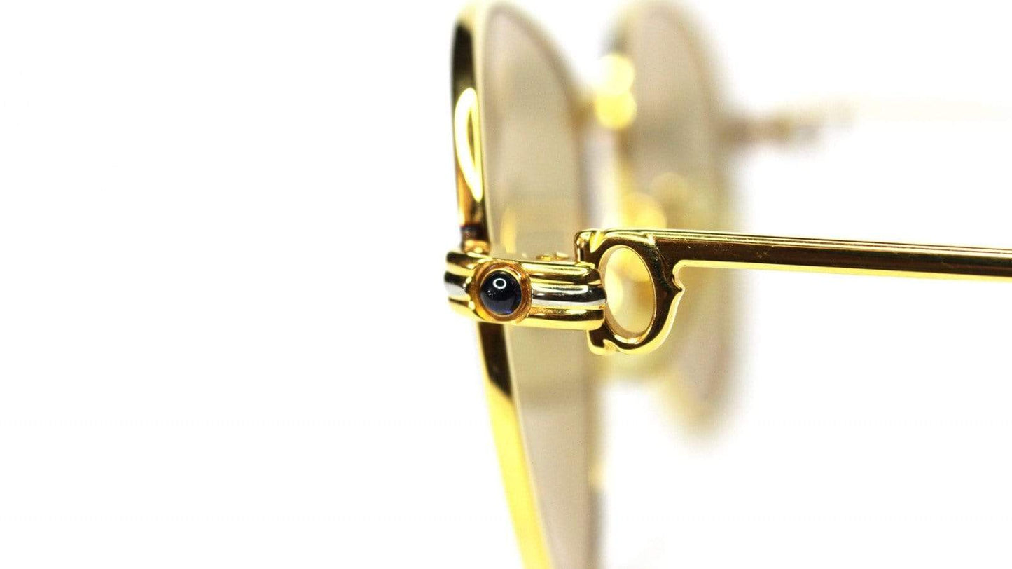 Vintage Cartier S Sapphire Gold Sunglasses RSTKD Vintage