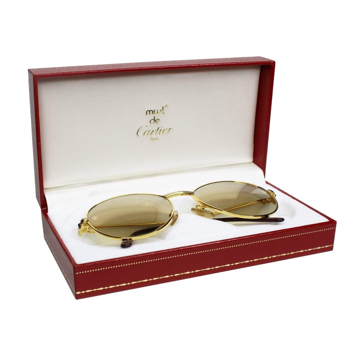 Vintage Cartier S Sapphire Gold Sunglasses RSTKD Vintage