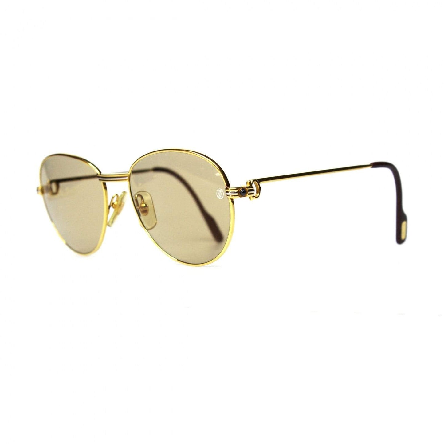 Vintage Cartier S Sapphire Gold Sunglasses RSTKD Vintage