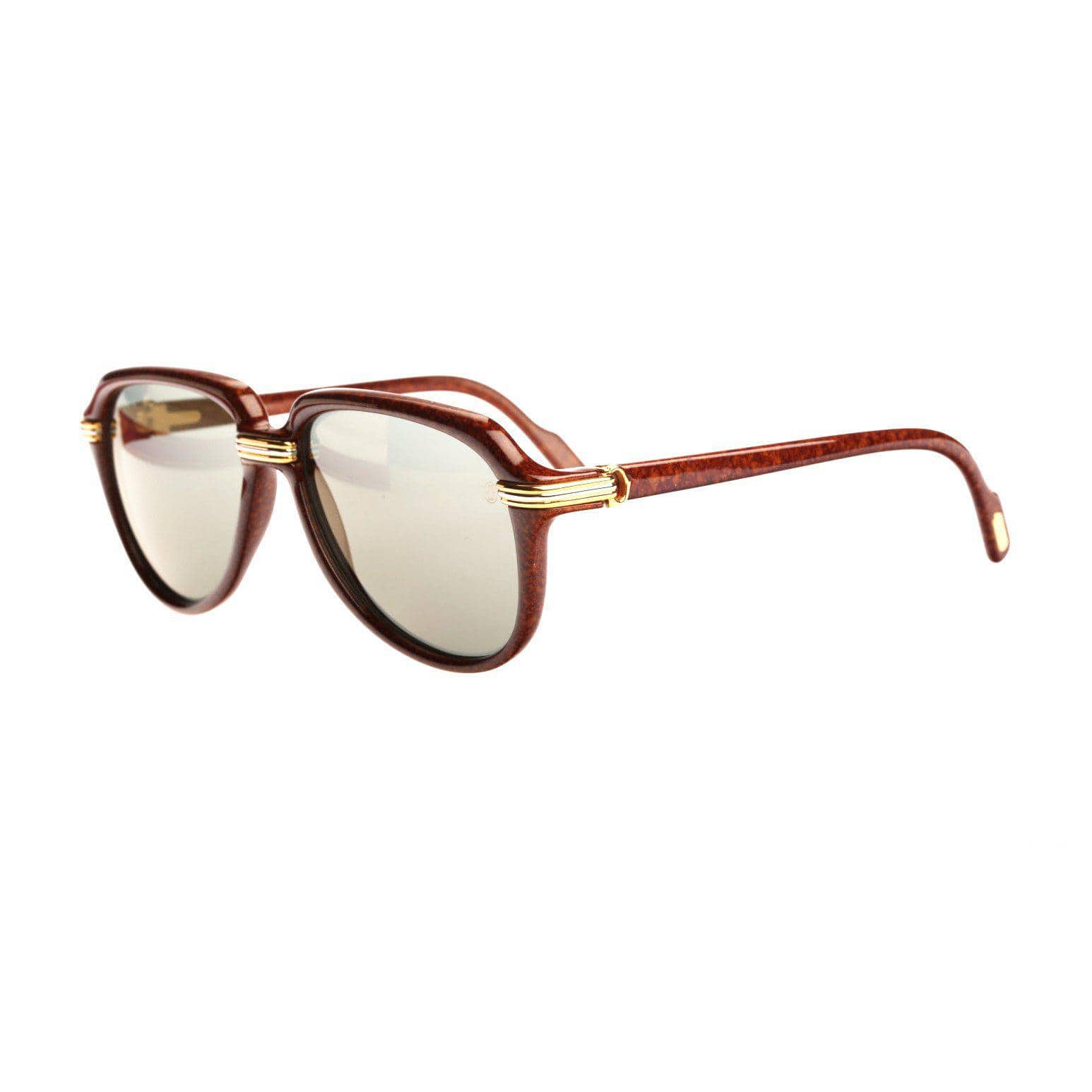 Vintage Cartier Vitesse Brown/ Gold Sunglasses RSTKD Vintage