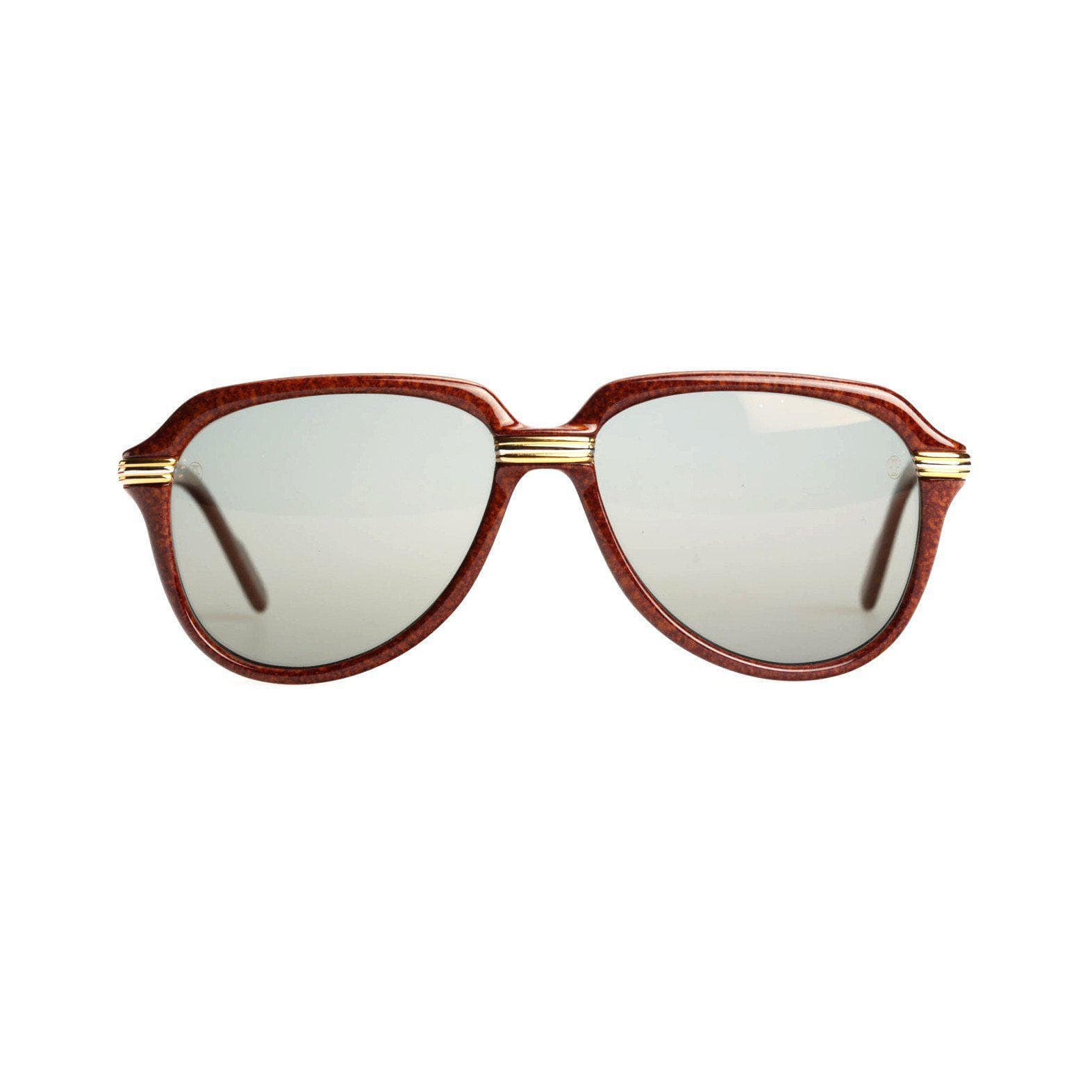 Vintage Cartier Vitesse Brown/ Gold Sunglasses RSTKD Vintage