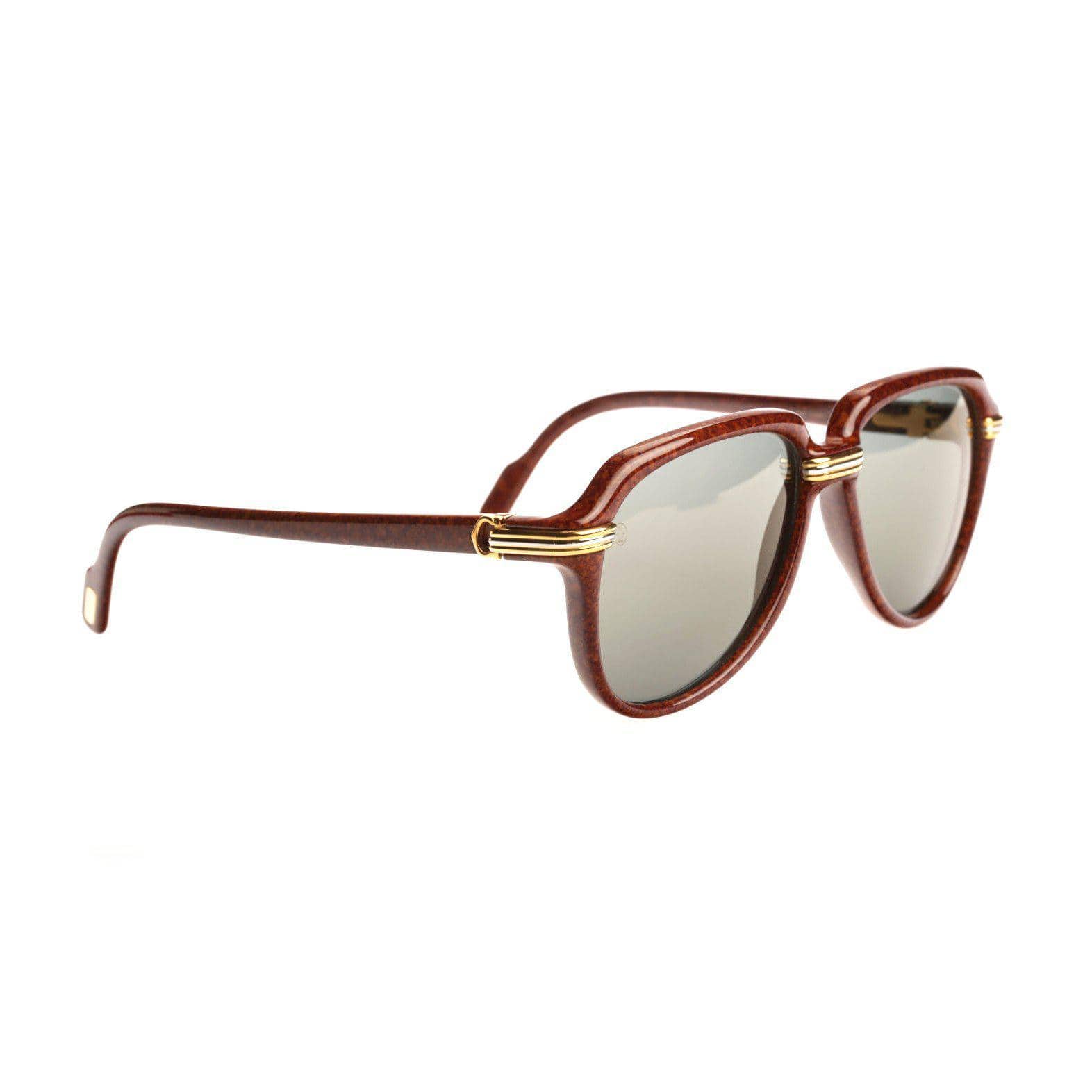 Vintage Cartier Vitesse Brown/ Gold Sunglasses RSTKD Vintage