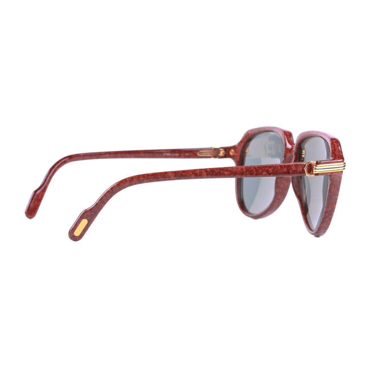 Vintage Cartier Vitesse Brown/ Gold Sunglasses RSTKD Vintage