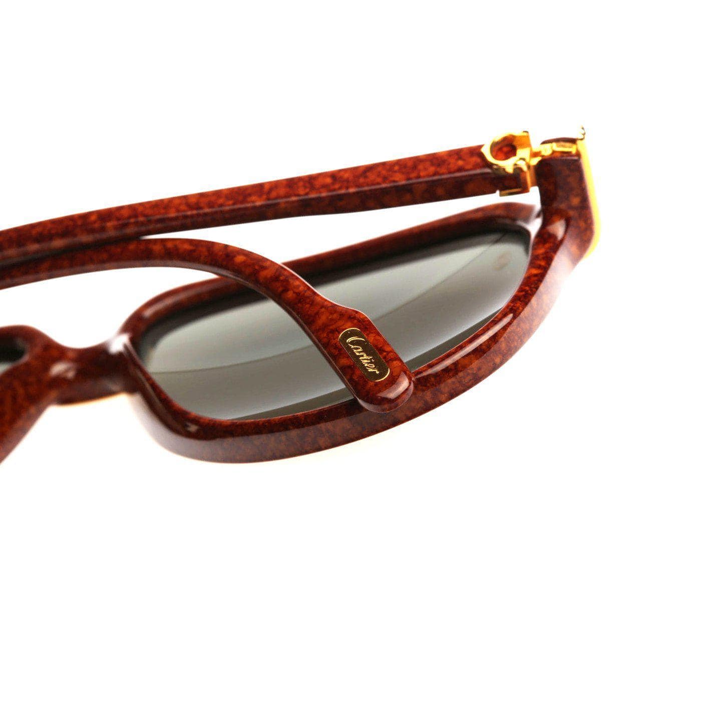 Vintage Cartier Vitesse Brown/ Gold Sunglasses RSTKD Vintage
