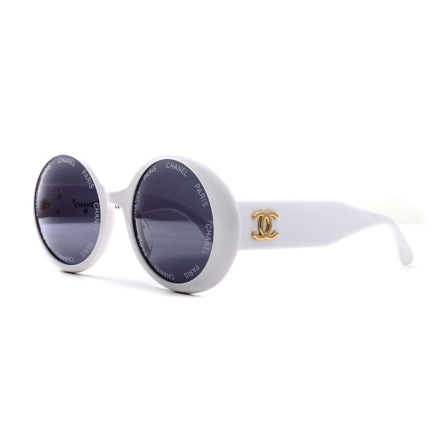 vintage chanel sunglasses round metal