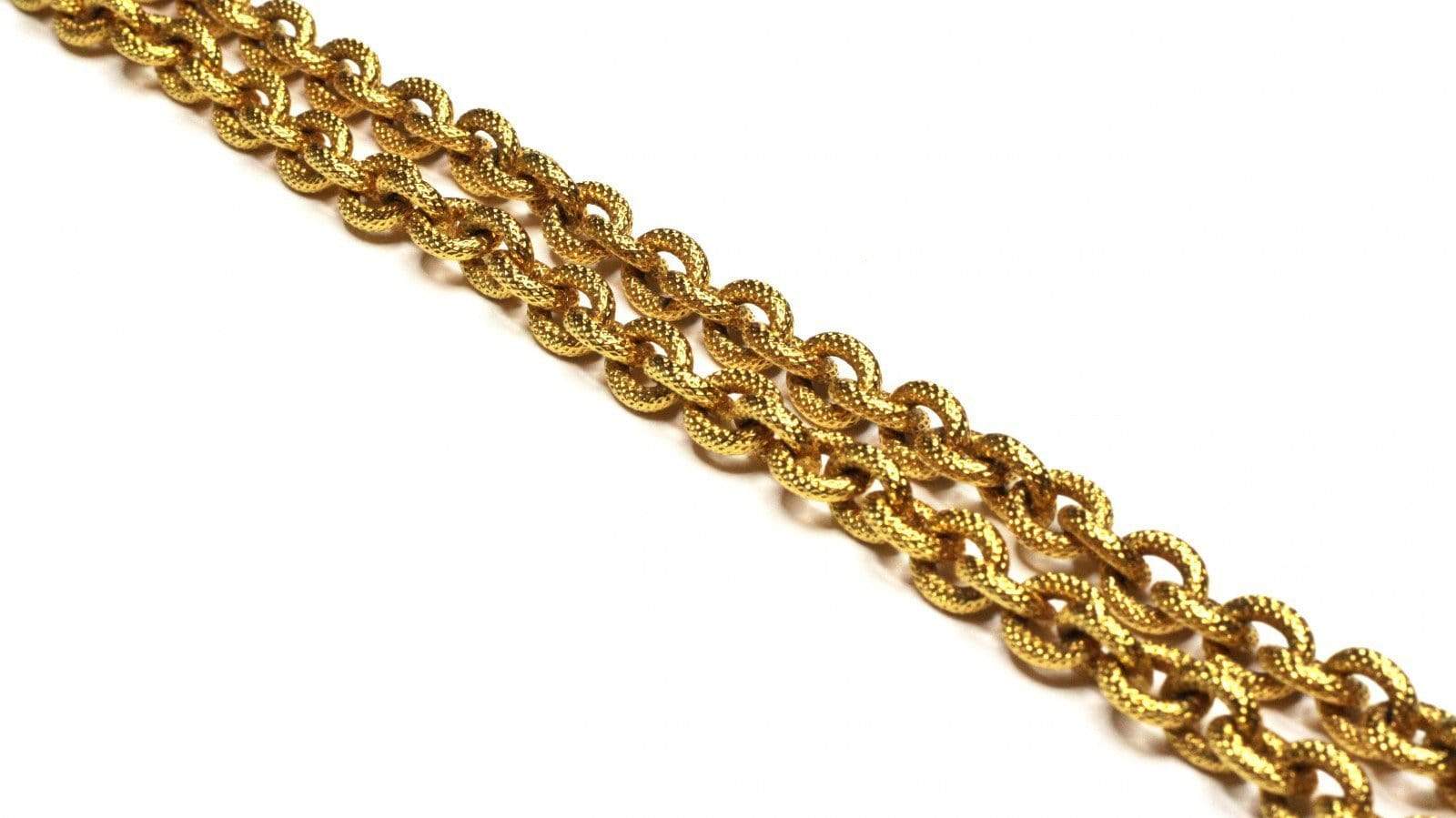 Vintage Chanel Detailed Glass / Gold Logo Pendent Chain RSTKD Vintage